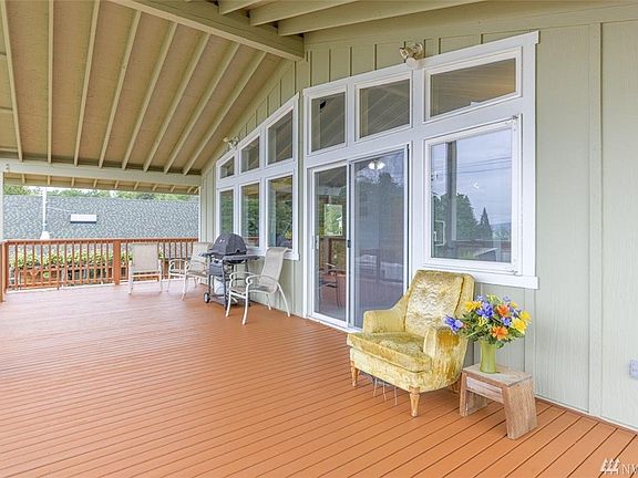 The deck is like an outdoor living room.