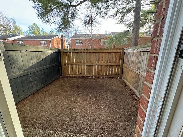 Fenced patio area