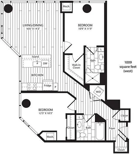 Floor plan Two Bedroom Furnished