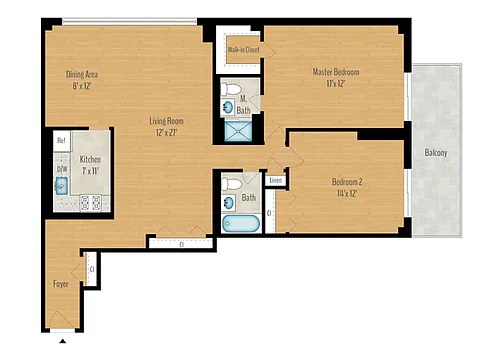 Floor plan 2 Bedroom 2 Bath