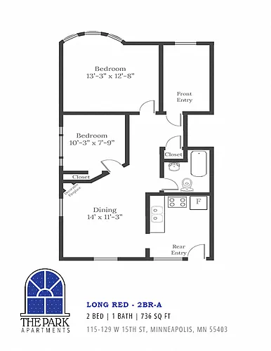 Floor plan Long Red | 2BR-A