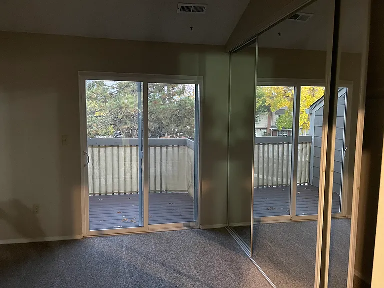 Bedroom looking out to deck