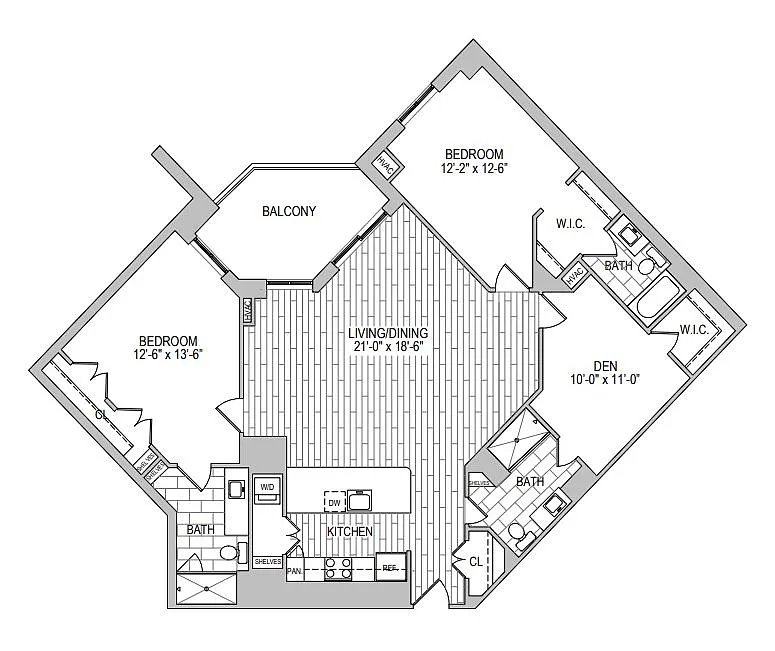 Floor plan 2x3 Den Modernized