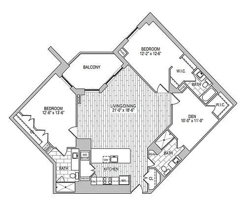 Floor plan 2x3 Den Modernized