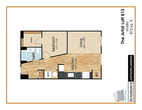 Floor plan The Artist Loft- Large