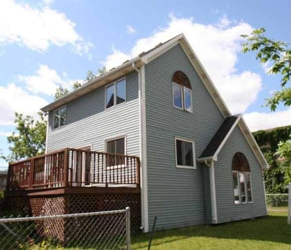 view of home, large deck nice location