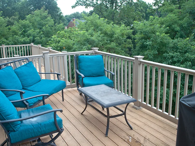 Rear Deck with woods