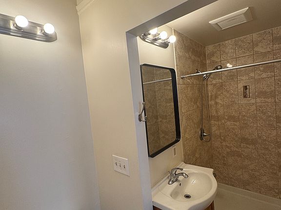 The bathroom off the living room