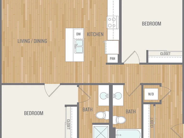 Aura West Seattle - 2 Bed C - 2 Beds - 2 Baths - 966 Sq. ft.