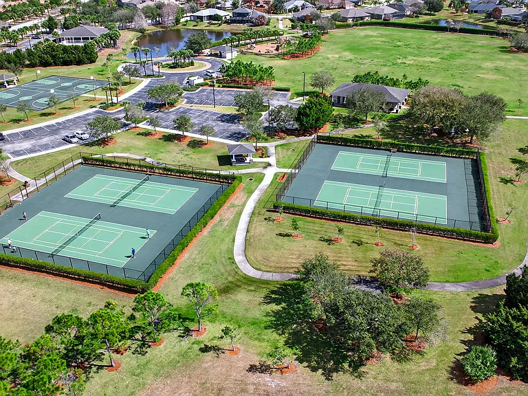 Community tennis and pickleball courts