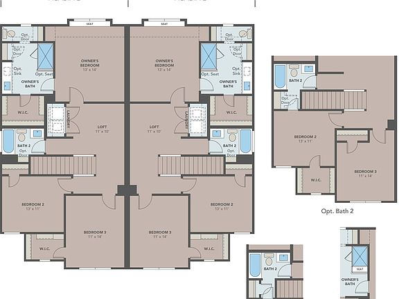 Townhome Second Floor Plans