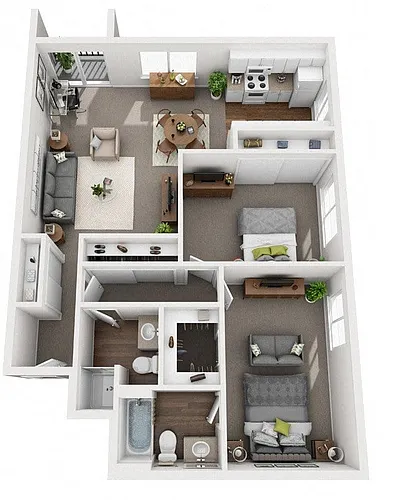 Floor plan 2 Bedroom 2 Bathroom