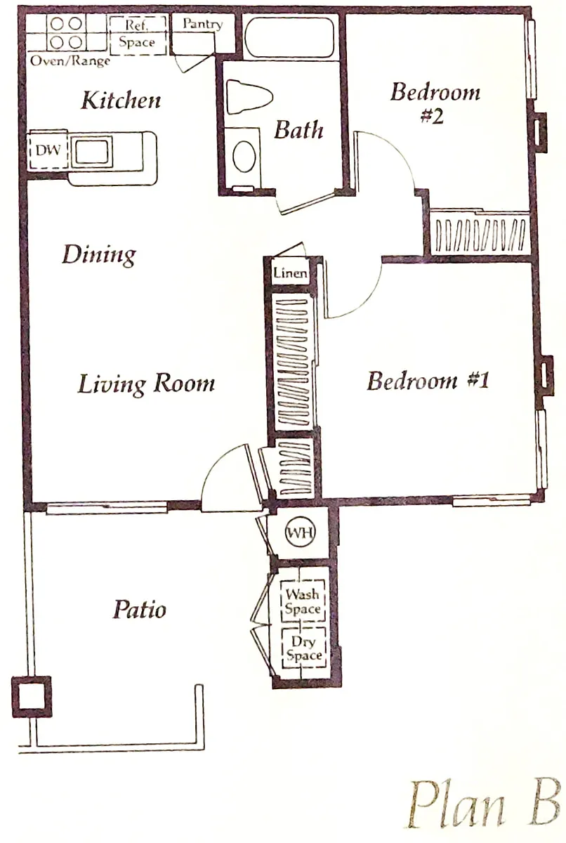 Floor plan Two Bedroom One Bath