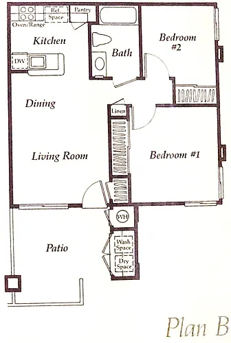 Floor plan Two Bedroom One Bath