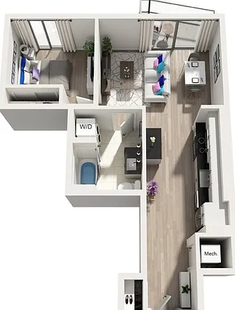 A1 | 1x1 | 611 sq ft A1 | 1x1 | 611 sq ft