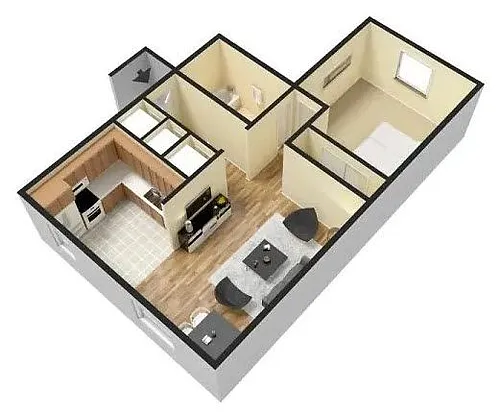Floor plan 1 Bed 1 Bath