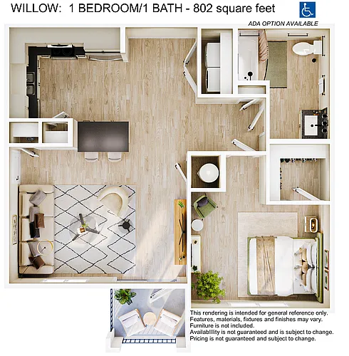 Floor plan 1 Bedroom 1 Bath