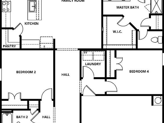Floor plan layout of the 4-bedroom Kendall.