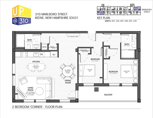 Floor plan 2 BEDROOM CORNER
