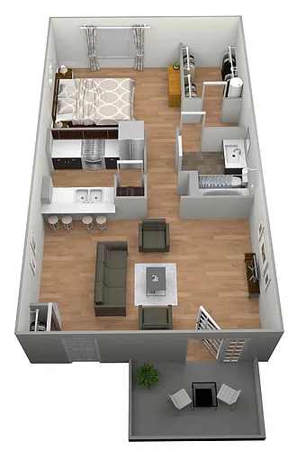 Floor plan Sabal Palm - 1 bed 1 bath