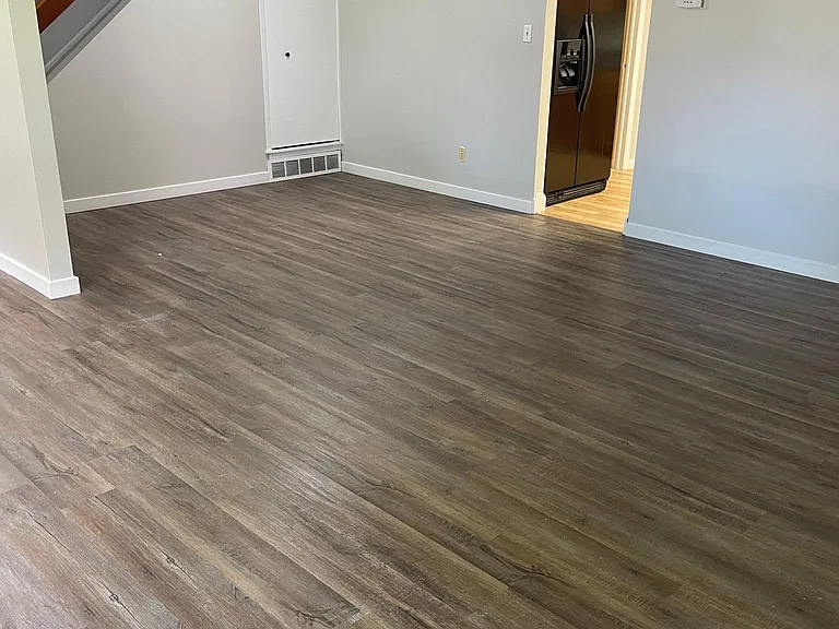 Living room with Dining are and extra closet for storage.