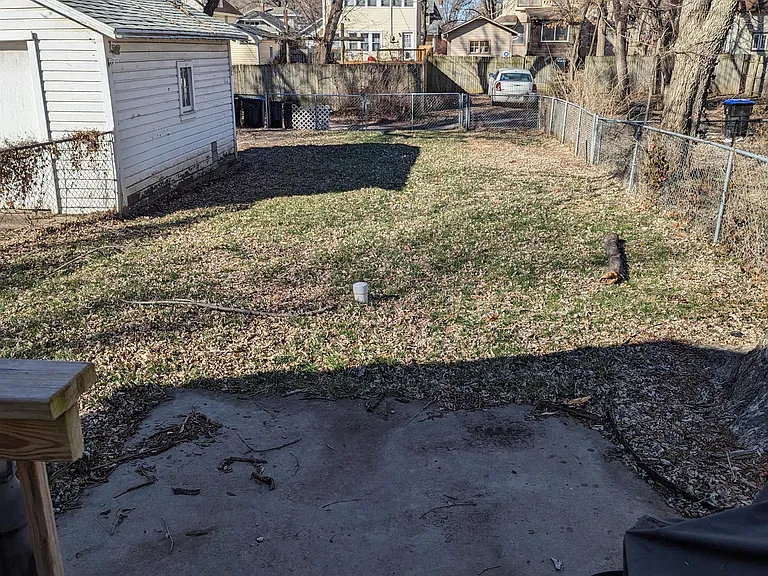 Fenced in back yard