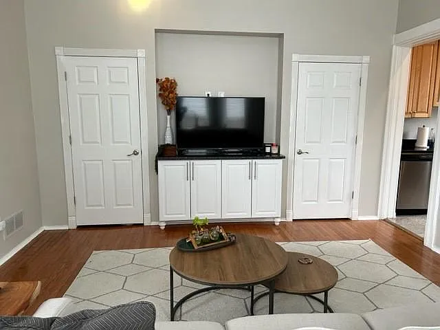 Granite top entertainment Center 
2 Large closets