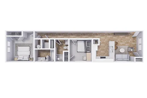 Floor plan 2x2 - 840 sqft - B3