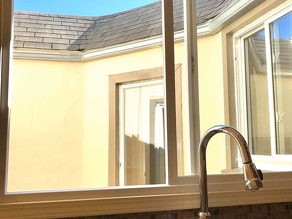 Sink with center patio view