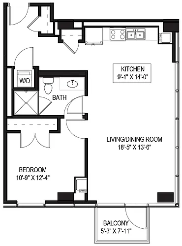 Floor plan 1 Bed/1 Bath-07