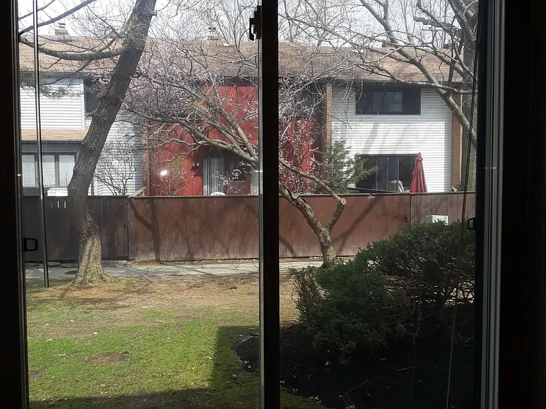 View out the dining room sliding door.