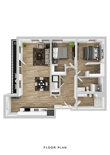 Floor plan Broadrock - 2 Bed C4 Small Balcony