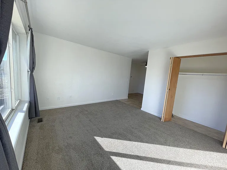 Living room and entry closet