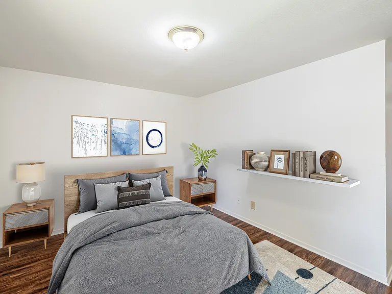 Bedroom #1 with cozy ambiance and modern accents