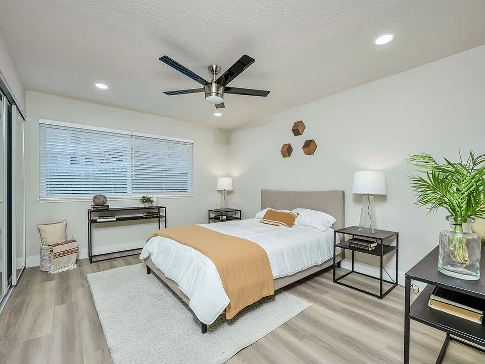 Bedroom With Wooden Flooring