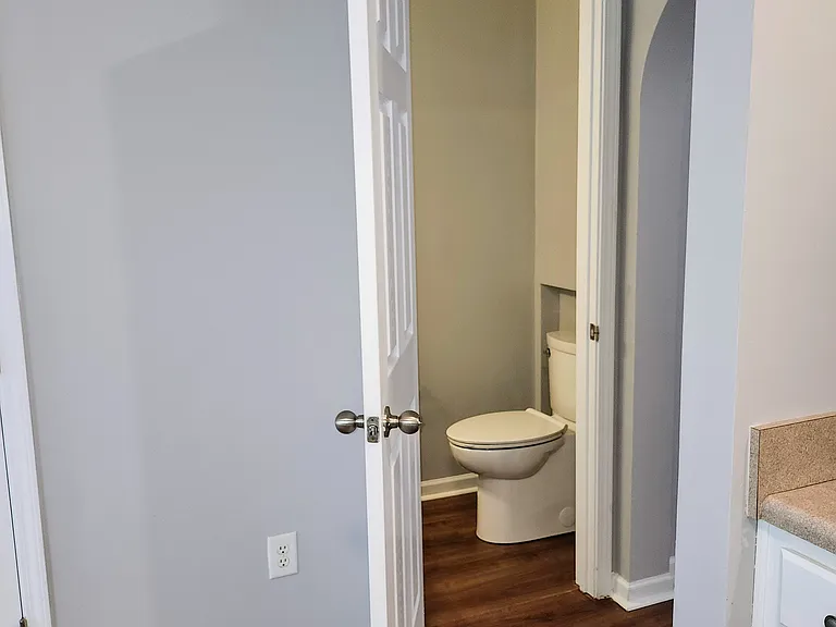 Half bathroom off living room
