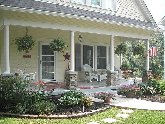 Large overhang front porch