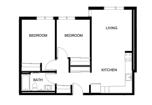 Floor plan 2bd 1