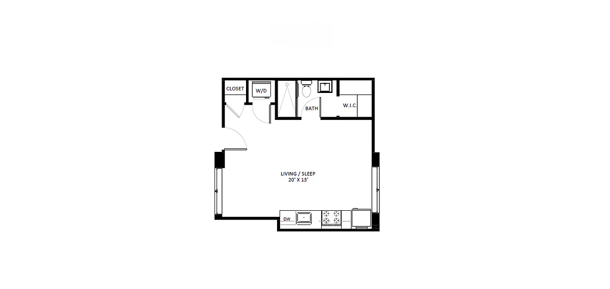 Floor plan 0 bedrooms 1 bath