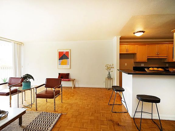 Living room and open-plan kitchen