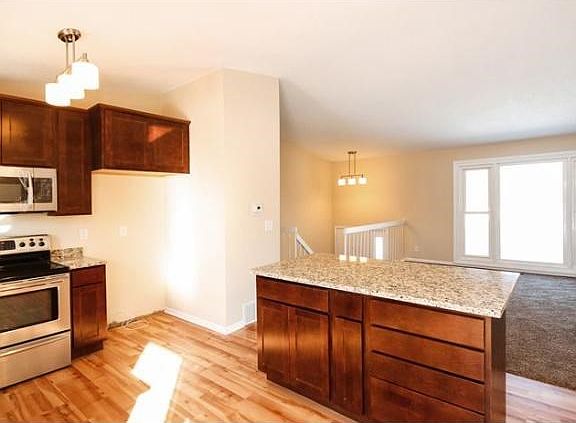 wide open floor plan with high ceilings.