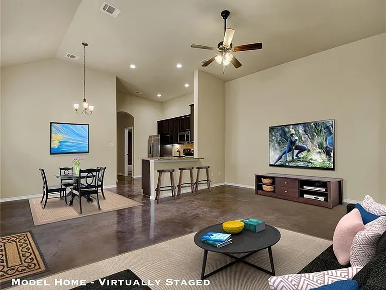 LIKE PICTURE STAGED - of livingroom, dinning room and kitchen and door of hall and secondary bathroom