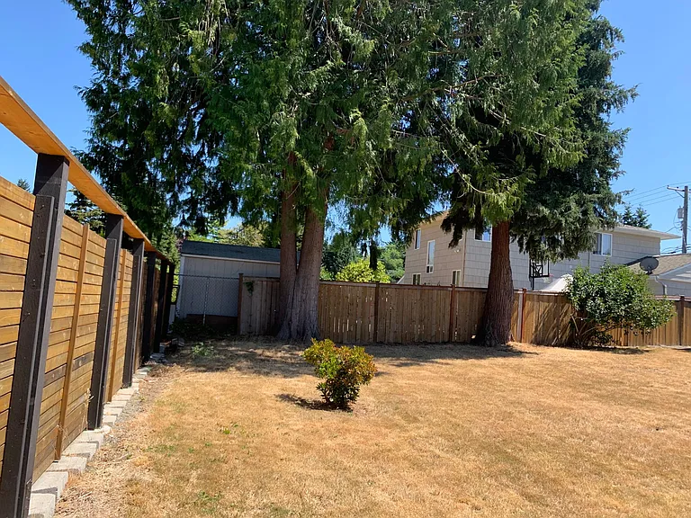 Fenced backyard -- provides privacy