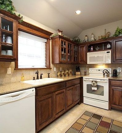 Window over sink provides natural light