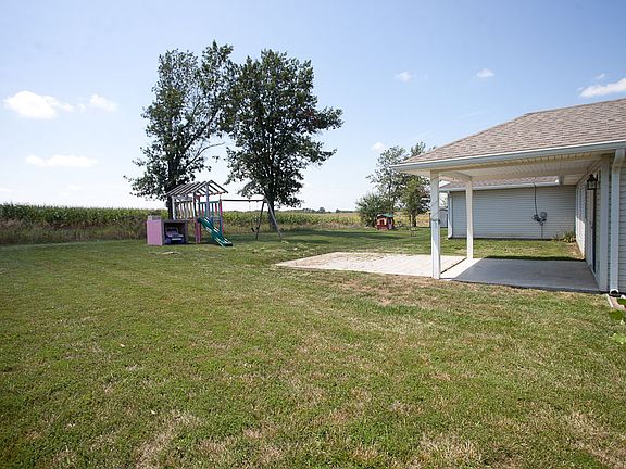 Back yard and covered porch