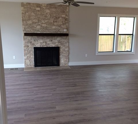 Wood burning fireplace