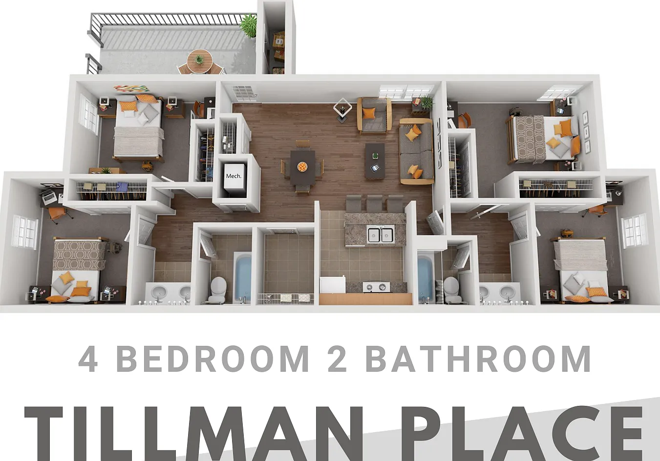 4 bed, 1195 sqft, $400 — Photo 1