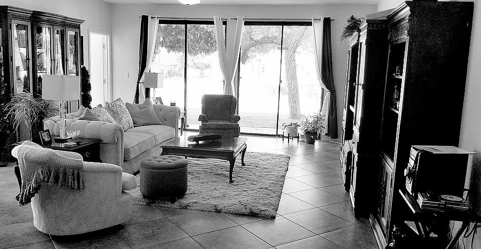 Living room opens to lawn