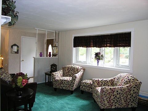 Living room view from dining