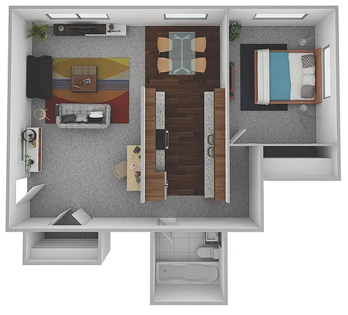 Floor plan 1 Bedroom/ 1 Bathroom